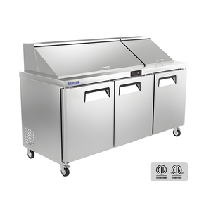 Table de préparation de salades réfrigérée à porte unique certifiée ETL américaine, table de préparation alimentaire, réfrigérateur à salades à refroidissement par air - Product Image 4