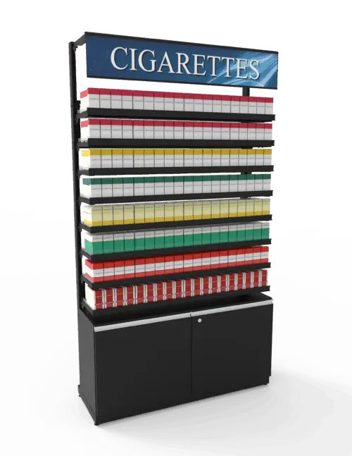 Convenience Store Floor Cigarette Display Cabinet Smoke Shop Display Furniture Rack Stand Tobacco Showcase