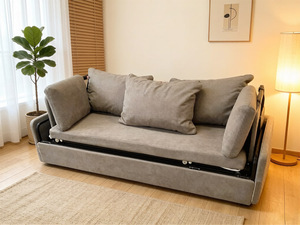 Sofá Cama Convertible Moderno con Estructura Metálica Reforzada, Ahorra Espacio, con Escalera, para Sala de Estar, Apartamento, Plegable - Product Image 3