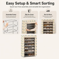 Étagère de rangement multifonctionnelle simple à plusieurs niveaux pour chaussures, anti-poussière et gain de place pour la maison