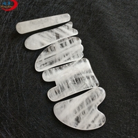 Outil de massage Gua Sha en quartz naturel transparent HZ avec bord lisse pour masser la tête