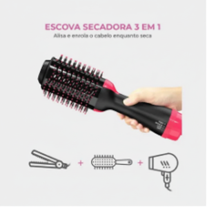 Brosse à cheveux multifonctionnelle 3-en-1 Brosse à cheveux de qualité Salon de coiffure Lissage Curling Séchage Technologie ionique Pliable Français - Product Image 1