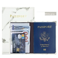 Dompet Paspor Kulit PU Motif Marmer, Penutup Paspor, Tempat Paspor Custom, Dengan Slot Kartu Kredit dan ID Bisnis