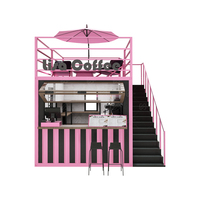 Magasin mobile extensible en promotion, conteneur contemporain de 10ft et 20ft, bar et café pop-up, et magasin de proximité modulaire et mobile
