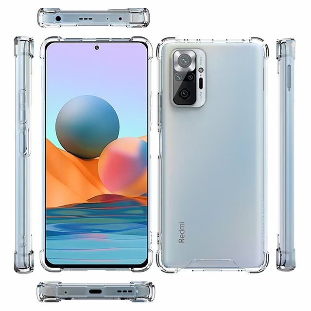 1.5mm Simple Transparent Acrylic Plastic Shockproof Cell Phone Case for Xiaomi Redmi Note 7 8 10 S Pro Max 4G TPU PC Phone Case