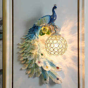 Modern Nordic Home Decorative Living Room Bedroom Wall Mount <strong>Peacock</strong> <strong>Lights</strong> Indoor Crystal Led Wall Lamp - Product Image 3