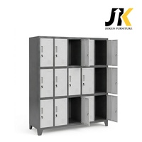 Casier métallique assemblé à 15 portes, verrouillable, en acier durable, pour le rangement, idéal pour les bureaux, les écoles, les gymnases, les ateliers et l'utilisation par les employés.