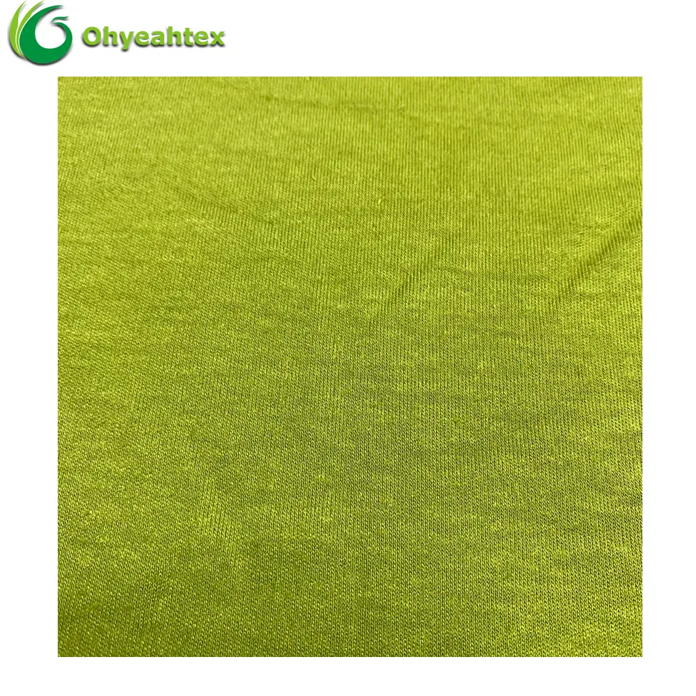 Organic Silk Feeling Sustainable Knitted Interlock Jersey Bamboo Hemp Fabric For Bedding