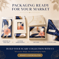 Kotak Hadiah Mewah Latar Belakang Hitam Syal Persegi Satin Motif Bunga Peony Elegan Wanita Syal Rasa Sutra Premium Syal Hadiah Grosir