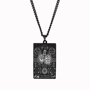 Collier pendentif rectangulaire en acier inoxydable avec amulette Angel <span class=keywords><strong>Gabriel</strong></span> 71 Idées pour le livre de prières Taweez, le Livre de Bulhan, Kitab Al-Bulhan - Product Image 2