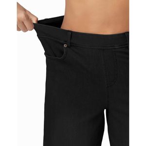 Jeans de mujer de pierna ancha, elásticos, holgados, casuales, rectos, de mezclilla, con bolsillos. - Product Image 4