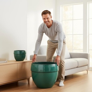 <span class=keywords><strong>Pot</strong></span> <span class=keywords><strong>en</strong></span> céramique avec trous de drainage, finition émaillée, durable <span class=keywords><strong>pour</strong></span> une utilisation intérieure/extérieure, sol et jardin, jardinage, maison - Product Image 3