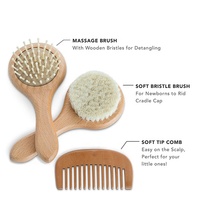 Peigne en bois naturel, brosse à cheveux pour nouveau-né et bébé, lot de 12 pièces
