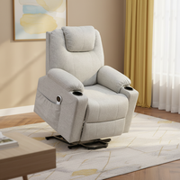 Fauteuil inclinable électrique moderne à double moteur avec dossier réglable en cuir, fonction massage et levage, idéal pour personnes âgées - Vente en gros