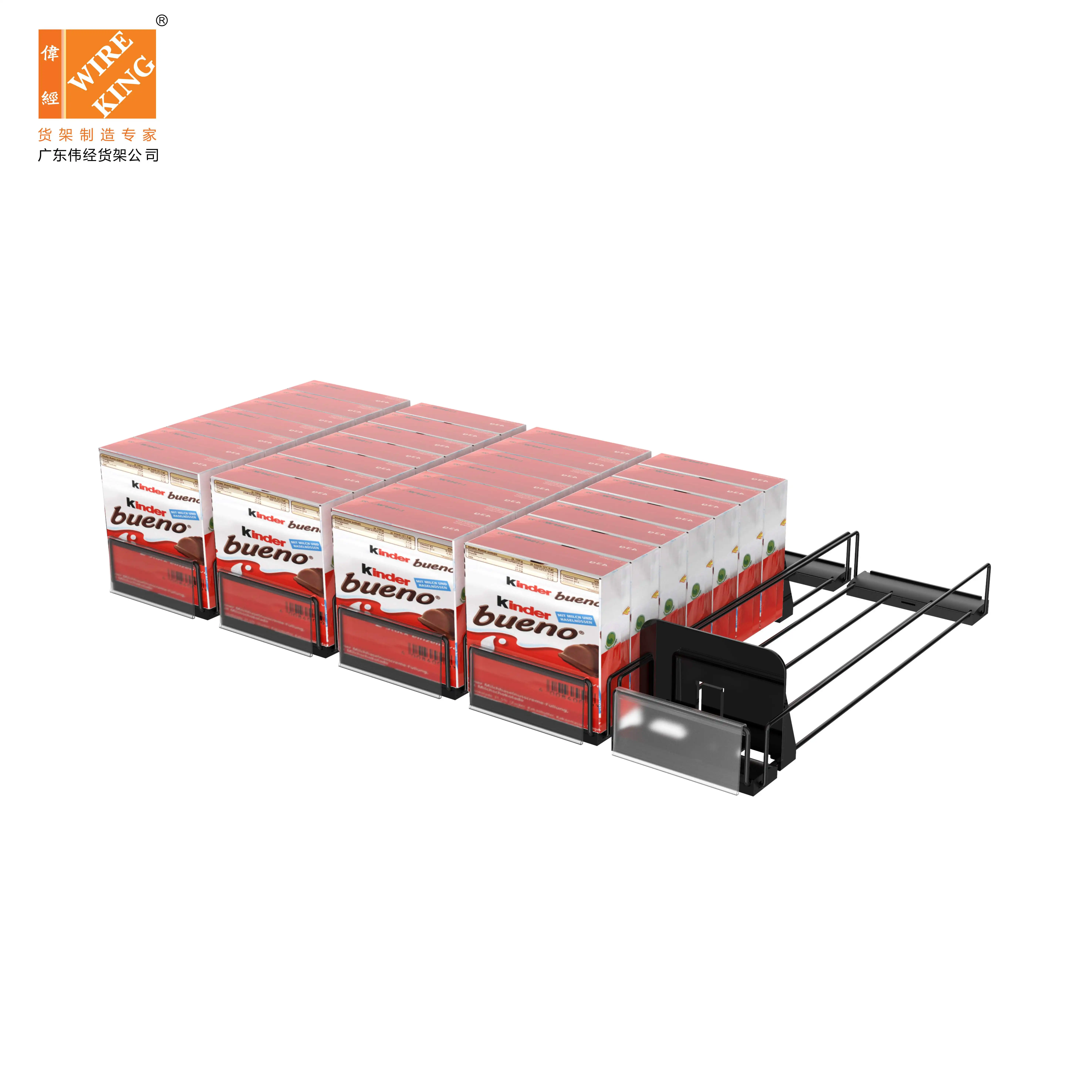 Plateaux de poussoir d'étagère de supermarché pour distributeur automatique système de poussoir en métal poussoir organisateur de boisson poussoir