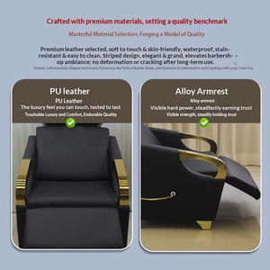 Sillón de Peluquería Moderno de Cuero con Reposapiés Ajustable y Lavabo de Cerámica, Diseño Portátil para Spa Capilar y Barbería - Product Image 6