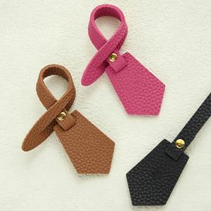 Sangle de sac en cuir PU colorée, étiquettes de bagage, breloques de sac faites à la main, texture galet, accessoires de porte-clés de voiture portables - Product Image 3