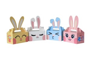 24 boîtes cadeaux en forme de <span class=keywords><strong>lapin</strong></span> de Pâques avec poignée, pour bonbons et biscuits, idéales pour décorations de fête de Pâques - Product Image 3