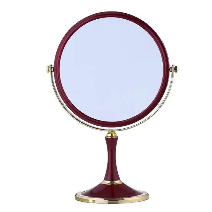 European Wholesale 8 inches Large Desktop double face makeup dressing mirror 1:2 Magnification function
