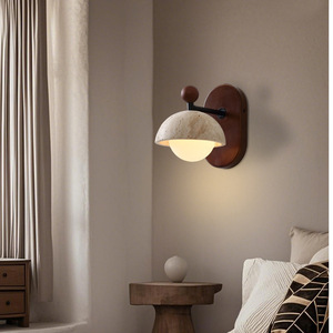 Lámpara de Pared de Piedra Huangdong, LED E27 con Interruptor, Iluminación para Dormitorio y Sala de Estar - Product Image 5