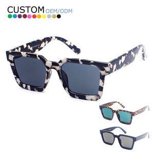 Square Black Sunglasses <b>Shades</b> UV400 Vintage Fashion Trendy <b>Shades</b> LOGO Custom <b>Sun</b> Glasses - Product Image 1