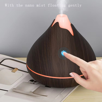 Diffuseur d'huiles essentielles d'aromathérapie à grain de bois de 350ml humidificateur d'air à ions négatifs avec 7 couleurs de LED pour un usage domestique YS