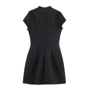 Robe Courte à Pois Personnalisée Printemps 2026, Style Vintage Décontracté avec Détail Nœud et Découpes, Manches Courtes, OEM/ODM par Usine de Vêtements Chinoise - Product Image 5