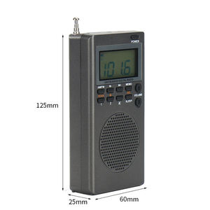 Factory Black Mini AM FM Digital Radio with 1.4 inch LCD Display Sleep <b>Timer</b> Alarm Clock Pocket Size <b>Outdoor</b> Home Radio - Product Image 3