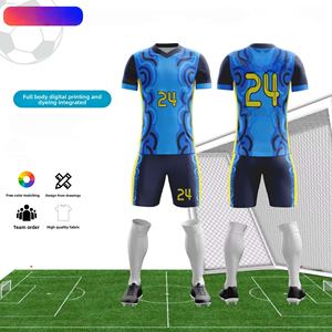 Maßgeschneidertes Original Herren-Fußballtrikot Team-Shorts Polyester Atmungsaktiv V-Ausschnitt Kurzarm - Product Image 3