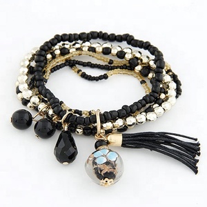 Bijoux de haute qualité personnalisé belle et multicouche élastique femmes <span class=keywords><strong>bracelet</strong></span> de perles de verre - Product Image 3