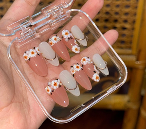 <span class=keywords><strong>Uñas</strong></span> Postizas Acrílicas de Lujo <span class=keywords><strong>con</strong></span> Diseño Romántico de <span class=keywords><strong>Flores</strong></span> 3D y Ojo de Gato, Hechas a Mano, <span class=keywords><strong>con</strong></span> Puntas Francesas, Cobertura Completa, Forma Almendrada, Venta al Por Mayor - Product Image 5