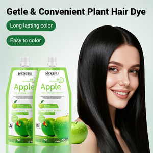 MOKERU Crème Colorante Capillaire aux Herbes de Pomme, <span class=keywords><strong>Sans</strong></span> Ammoniaque, Couvre les <span class=keywords><strong>Cheveux</strong></span> Gris, Facile à Utiliser 500ml * 2 - Product Image 3
