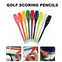 Logo personnalisé d'usine crayon de golf crayons de score de golf en plastique avec pinces à gomme 2H stylos marqueurs pour réunion de jeux de sport