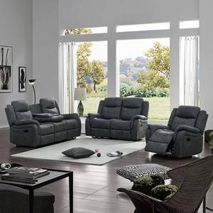 Modern Square Manual Recliner <b>Sofa</b> Set Fabric Pull-out Table, Filled with <b>Sponge</b>, Customizable Color <b>for</b> Living Room and Hotel - Product Image 3