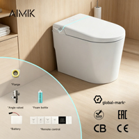 WC intelligent automatique monobloc avec siège chauffant, télécommande, compatible siphon en P/S, pour appartement compact