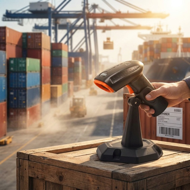 A13 Global Logistics Handheld Barcode Scanner Wireless Heavy Duty 1D 2D QR Reader for Shipping Port Express Delivery