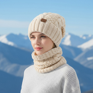 <span class=keywords><strong>Ensemble</strong></span> 3 pièces pour hommes et femmes <span class=keywords><strong>bonnet</strong></span> d'hiver en tricot acrylique avec <span class=keywords><strong>écharpe</strong></span> et gants <span class=keywords><strong>ensemble</strong></span> avec étiquette en cuir vente en gros - Product Image 4