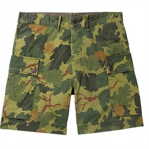 Wholesale Breathable Mid Elastic Waist Canvas Camouflage <b>Cargo</b> <b>Shorts</b> for Men Custom Logo OEM Service - Product Image 1