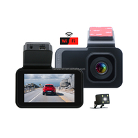Caméra DVR de voiture 3 pouces, dashcam 720P+480P Wifi, enregistreur DVR avant et arrière, enregistrement en boucle, capteur G