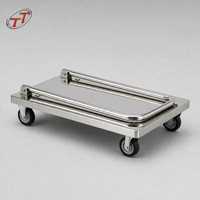 Chariot utilitaire pliable en acier inoxydable 304, chariot de service pour cuisine commerciale, emballage plat, assemblage modulaire