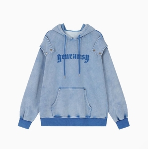 Streetlux Diseño Bordado Sudadera con capucha Hombres Hiphop Loose-Wash Coat Hoodie Hombres - Product Image 1