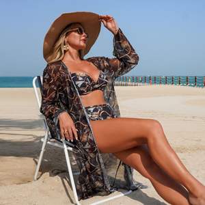 ชุดว่ายน้ำบิกินี่พิมพ์ลาย 3 ชิ้น สำหรับผู้หญิงไซส์ใหญ่ RUIQUWIN แห้งเร็ว รองรับทรงได้ดี ป้องกันแสงแดด ขายส่ง OEM ชุดชายหาด - Product Image 4