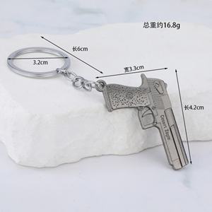 Porte-clés en métal en forme de pistolet, personnalisé, en alliage de zinc, étanche, de haute qualité, pour voiture, vente en gros - Product Image 6