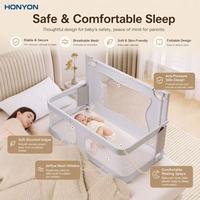 Corralito Plegable para Bebés para Dormir Junto a la Cama, Barrera de Seguridad con Malla Transpirable y Diseño Anti-Rodamiento