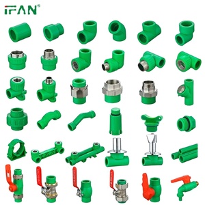 IFAN Prix d'usine en gros, tuyaux et raccords PPR de 20-110 mm, matériel de plomberie, raccords PPR en plastique vert - Product Image 3