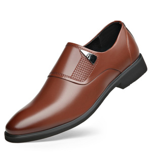 Black Leather <b>Dress</b> Shoes For <b>Men</b> Breathable Slip On Office Career Formal Wear - Product Image 5