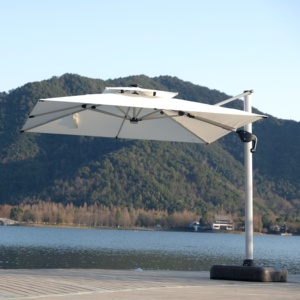 Parasol romain 3x3 m, nouveau design, éclairage LED solaire extérieur, pour ombrage de jardin - Product Image 2