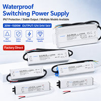 Alimentation LED étanche IP67 VaneAims 12V/24V à tension constante, boîtier en aluminium, transformateur extérieur 50W/100W/150W