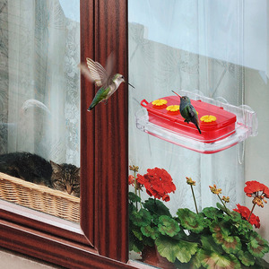 Comedero de colibrí <span class=keywords><strong>Bebedero</strong></span> PC Plástico Comida salvaje Comedero de pájaros <span class=keywords><strong>Bebedero</strong></span> con 3 ventosas - Product Image 5