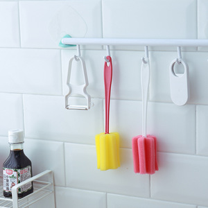 Cepillo para limpiar botellas, cepillo con mango largo y esponja para uso en la cocina, color aleatorio - Product Image 4